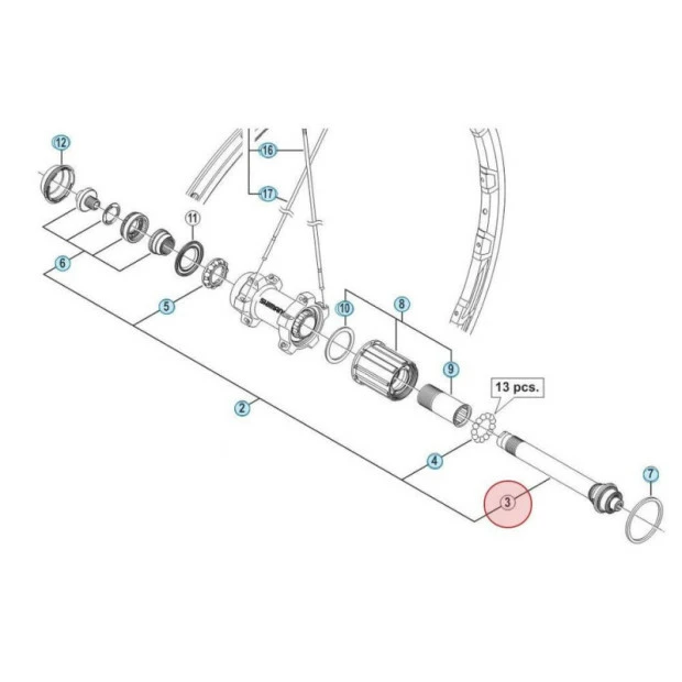 Axe De Roue Arrière Shimano Ultegra WH-6800-R 3 Axe De Roue Arrière Shimano Ultegra WH-6800-R