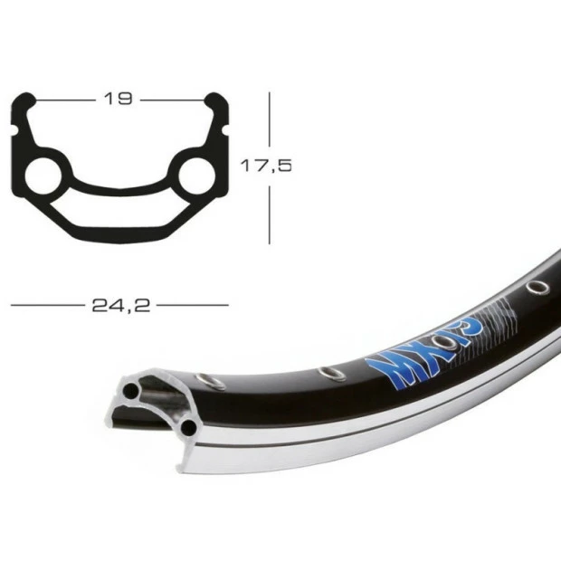 Jante Exal MX19 28" (19-622) 32 Trous Noir 3 Jante Exal MX19 28" (19-622) 32 Trous Noir