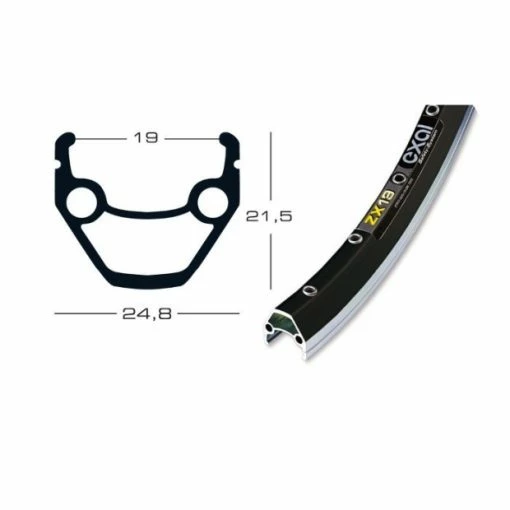 Jante Exal ZX 19 Noir 26' (559 Mm) - 32 T -Vélos Soldes Boutique jante exal zx 19 noir 26 559 mm 32 t