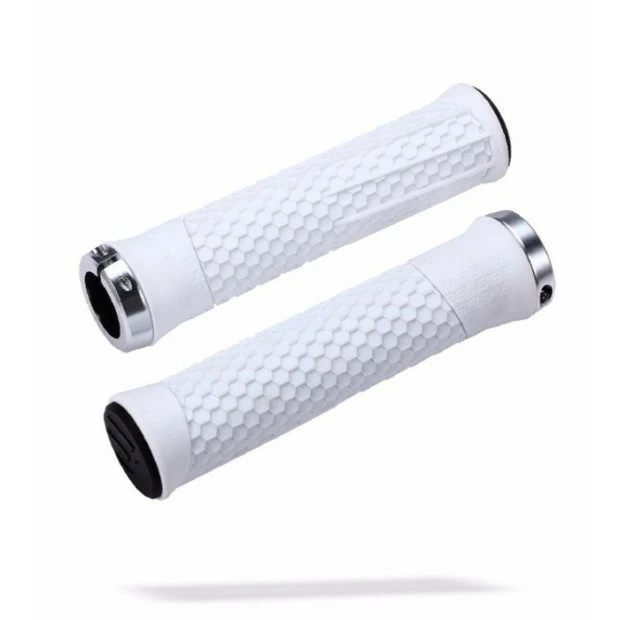 Poignées VTT BBB Python 142mm - Blanc/Argent 3 Poignées VTT BBB Python 142mm - Blanc/Argent