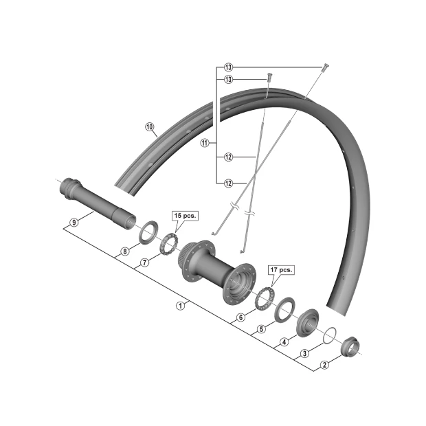 Rayons Shimano Y0ALS2100 Pour MT620 273mm 3 Rayons Shimano Y0ALS2100 Pour MT620 273mm